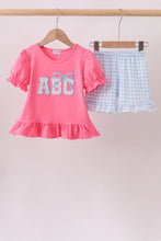 Load image into Gallery viewer, Preorder Pink ABC Applique Shorts Set