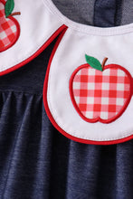 Load image into Gallery viewer, Preorder Apple Applique Denim Ruffle Shorts Set