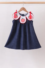 Load image into Gallery viewer, Preorder Apple Applique Denim Dress