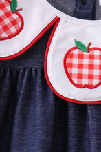 Load image into Gallery viewer, Preorder Apple Applique Denim Dress