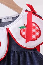 Load image into Gallery viewer, Preorder Apple Applique Denim Dress