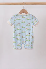 Load image into Gallery viewer, Preorder Blue Pointer Embroidered Pocket Romper