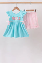 Load image into Gallery viewer, Preorder Blue Apple Trio Applique Shorts Set
