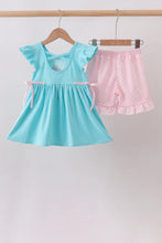 Load image into Gallery viewer, Preorder Blue Apple Trio Applique Shorts Set