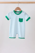 Load image into Gallery viewer, Preorder Blue and Green Pocket Romper
