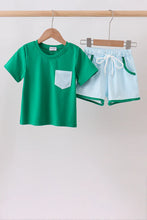 Load image into Gallery viewer, Preorder Blue and Green Pocket Shorts Set