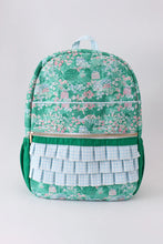 Load image into Gallery viewer, Preorder Green Floral Cottage Ruffle Backpack
