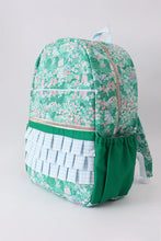 Load image into Gallery viewer, Preorder Green Floral Cottage Ruffle Backpack