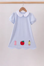 Load image into Gallery viewer, Preorder Blue Back to School Applique Dress