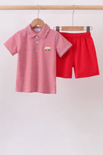 Load image into Gallery viewer, Preorder Boys Red School Bus Embroidered Shorts Set