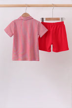Load image into Gallery viewer, Preorder Boys Red School Bus Embroidered Shorts Set