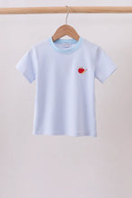 Load image into Gallery viewer, Preorder Blue Apple and Pencil Embroidered Shirt