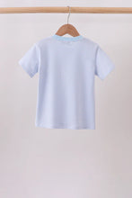 Load image into Gallery viewer, Preorder Blue Apple and Pencil Embroidered Shirt