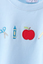 Load image into Gallery viewer, Preorder Boys Red and Blue School Supplies Embroidered Shorts Set