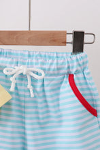 Load image into Gallery viewer, Preorder Boys Yellow and Blue Apple Embroidered Shorts Set