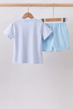 Load image into Gallery viewer, Preorder Blue Apple and Pencil Shorts Set