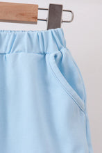 Load image into Gallery viewer, Preorder Blue Apple and Pencil Shorts Set