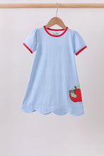 Load image into Gallery viewer, Preorder Blue Bookworm Scalloped Dress