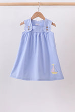 Load image into Gallery viewer, Preorder Blue Sailboat Embroidered Dress