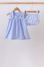 Load image into Gallery viewer, Preorder Blue Sailboat Embroidered Bloomers Set
