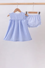 Load image into Gallery viewer, Preorder Blue Sailboat Embroidered Bloomers Set
