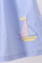 Load image into Gallery viewer, Preorder Blue Sailboat Embroidered Bloomers Set