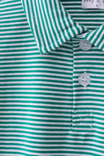 Load image into Gallery viewer, Preorder Boys Green and Navy Striped Shorts Set
