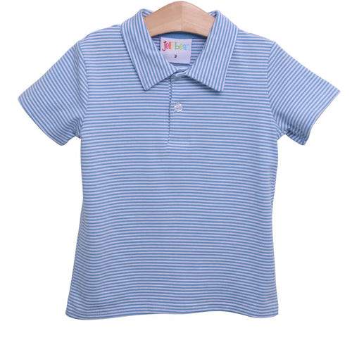 Jellybean Michael Polo- Cornflower Blue Stripe