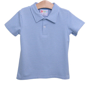 Jellybean Michael Polo- Cornflower Blue Stripe