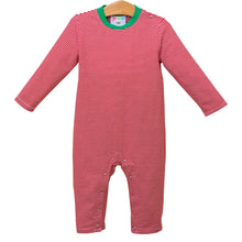 Load image into Gallery viewer, Preorder Jellybean Thomas Romper- Red Stripe &amp; Green (ETA: October)