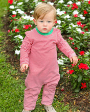 Load image into Gallery viewer, Preorder Jellybean Thomas Romper- Red Stripe &amp; Green (ETA: October)