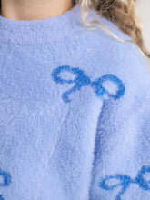 Load image into Gallery viewer, Preorder Harper Blue Bow Coquette Crew Neck Sweater