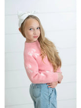 Load image into Gallery viewer, Preorder Pink and White Bow Sweater
