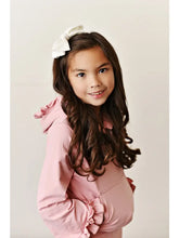 Load image into Gallery viewer, Kids Pink Hooded Ruffle Pocket Lounge Set