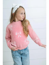 Load image into Gallery viewer, Preorder Pink and White Bow Sweater