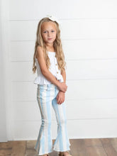Load image into Gallery viewer, Preorder Light Blue Stripe Flare Denim Jeans