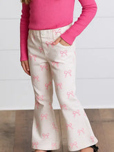 Load image into Gallery viewer, Preorder Pink Coquette Bow Flare Denim Jeans