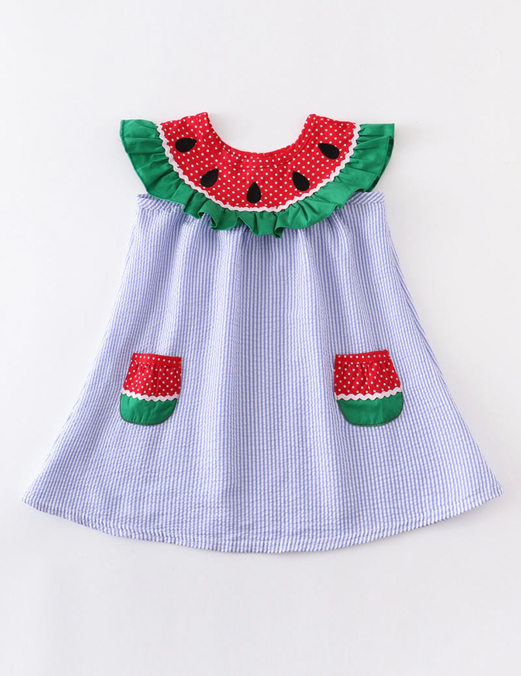 Watermelon Seersucker Dress