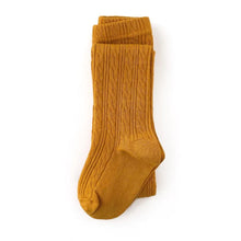 Load image into Gallery viewer, Little Stocking Co. Cable Knit Tights (Marigold)