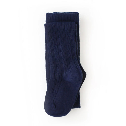 Little Stocking Co. Cable Knit Tights (Navy)