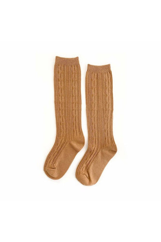 Little Stocking Co. Biscotti Cable Knit Knee High Socks