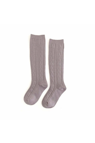 Little Stocking Co. Dove Cable Knit Knee High Socks
