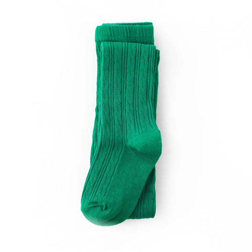 Little Stocking Co. Emerald Cable Knit Tights