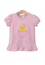 Load image into Gallery viewer, Easter Chick Appliqué Shirt- Pink