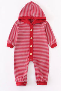 Red and White Striped Baby Hoodie