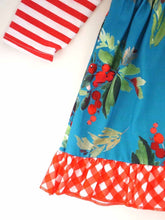 Load image into Gallery viewer, Striped Red Berries Ruffle Dress
