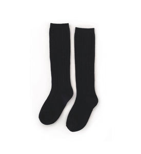 Little Stocking Co. Black Cable Knit Knee High Socks