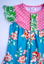 Load image into Gallery viewer, Pink and Green Floral Print Dress