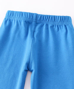 Blue Triple Ruffle Pants