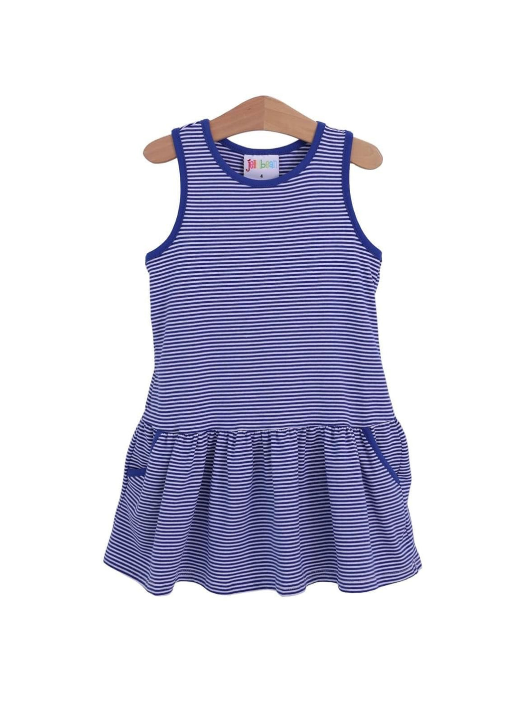 Jellybean Blue and White Bow Back Cheer Dress
